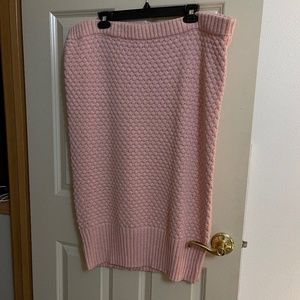 Eloquii plus size pink & gold sparkle sweater midi skirt